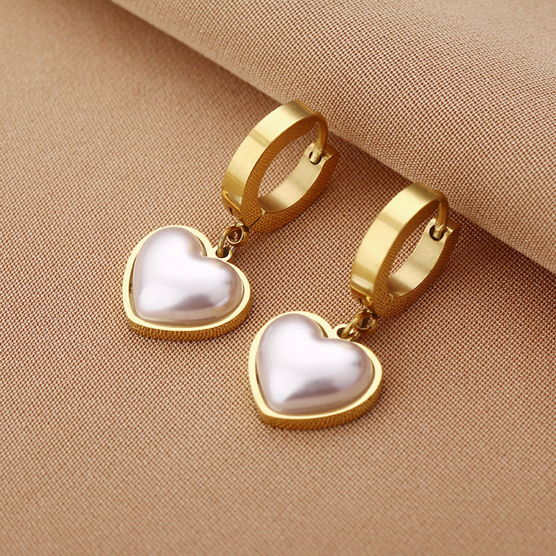 Heart Pearl Earrings