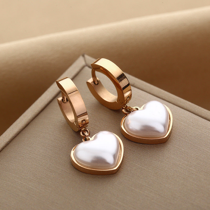 Heart Pearl Earrings