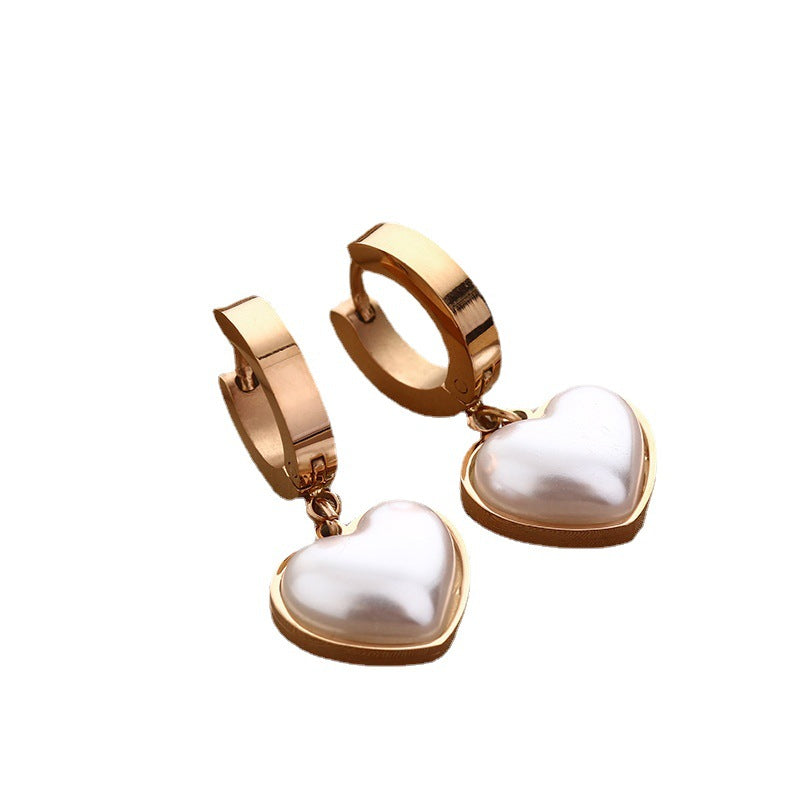 Heart Pearl Earrings