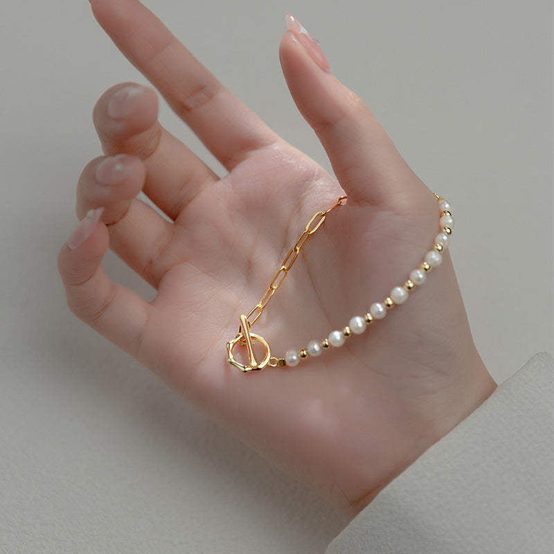 Korean-style Pearl Stitching Bracelet