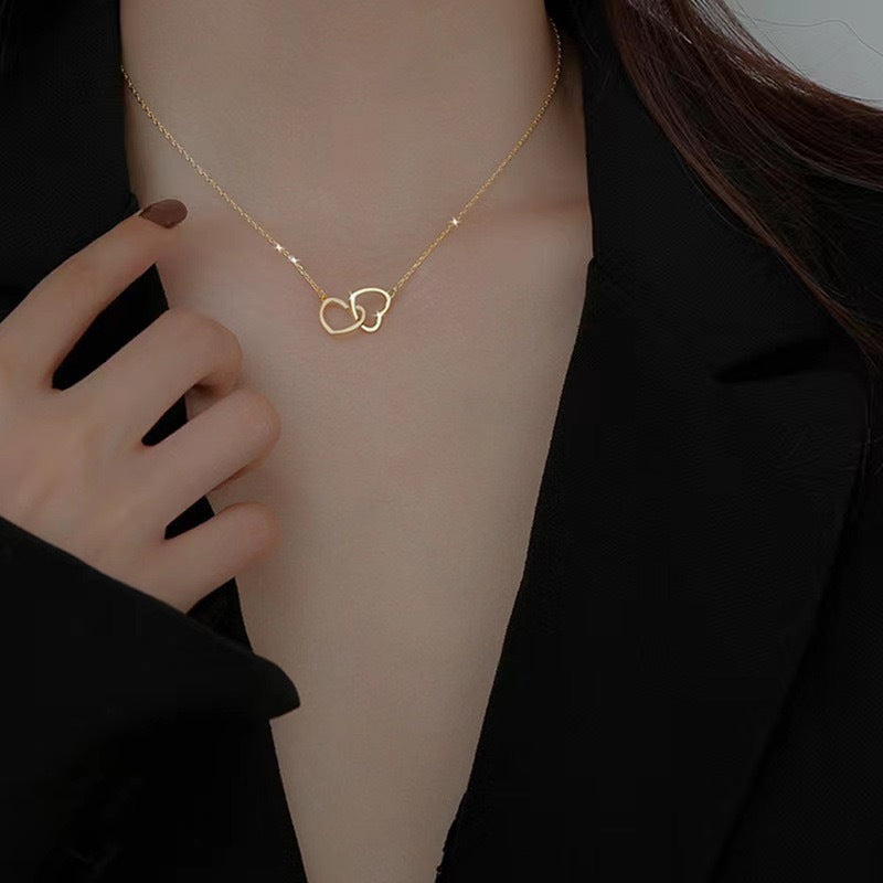 Alloy Double Heart Necklace