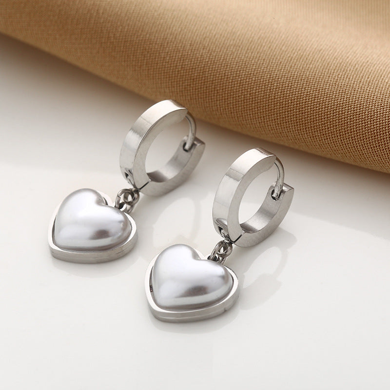 Heart Pearl Earrings