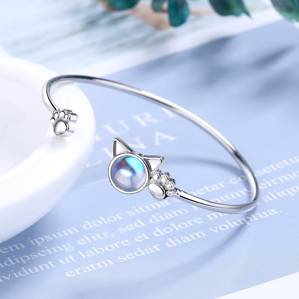 Cat Ears Moonstone Bracelet