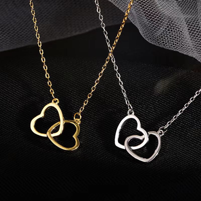 Alloy Double Heart Necklace